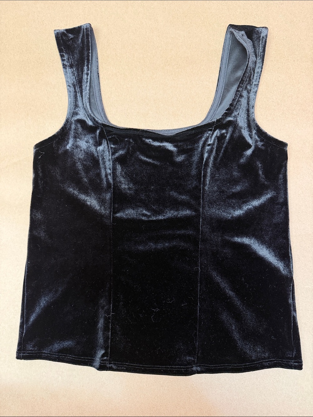 Old Navy Black Velvet Scoop Tank Top
